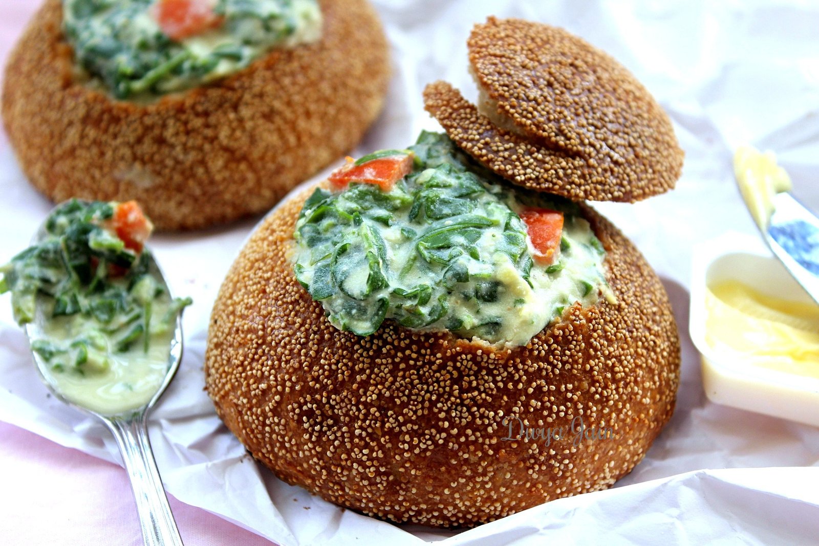 Bowls Of Goodness: Moringa Kootu In Pretzel Bread Bowls